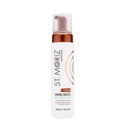 St Moriz Advanced Color Correcting Self Tanner Mousse in Medium - Instant Self Tanning Foam for Face & Body - Long