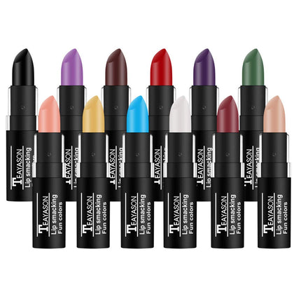 12 Colors Vivid Vampire Matte Lipstick Set Long Lasting Waterproof Velvet Lip Stick for Party, Masquerade, Cosplay