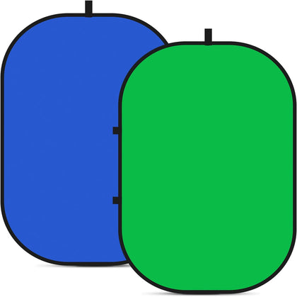 Chromakey Backdrops, Double Sided Green Screen and Blue Screen, 2 in 1 Collapsible and Reversible Background for