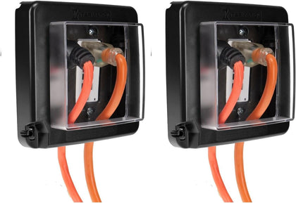 Intermatic WP7200BL Low-Profile In-Use Weatherproof Cover, Black - Durable Outdoor Outlet Protection | Expandable Design | Easy Installation - 2 pack