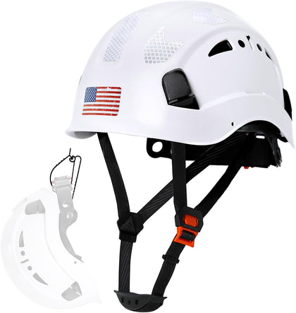 Construction Safety Hard Hat - ANSI Z89.1 Type Ι OSHA Approved Safety Helmets with Chin Straps Lightweight Reflective