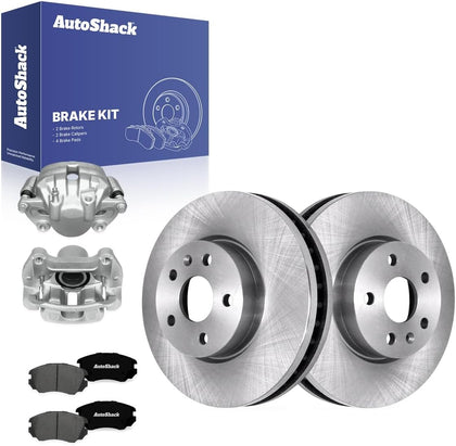 AutoShack Front Brake Rotors Pads & Calipers for Chevy Equinox 2017 | 12.64" (321 mm) Brake Kit, direct-fit