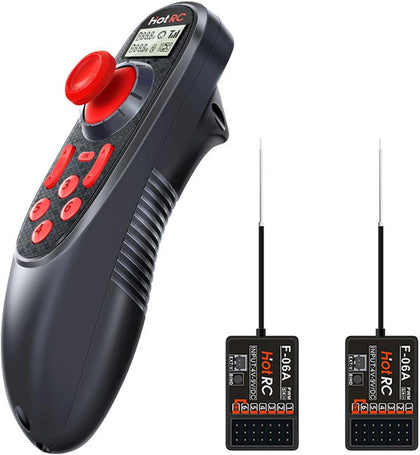 HOTRC DS-600 6CH 2.4GHz RC Transmitter and Receiver Remote Controller with DS 600 PWM 6 Channel Receiver for RC Boat