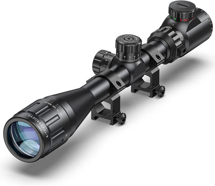 4-16x44 AO Rifle Scope Red and Green Illuminated Scope with Locking Turret Sunshade and Mount Included