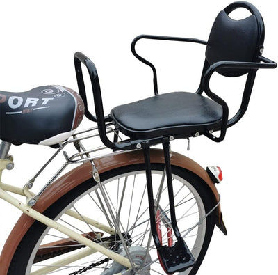 Rear Kid's Bike seat,Rear Child Bike seat,Rear Mount Bike seat with Armrests,Pedals and Harness for Most Adult Bike