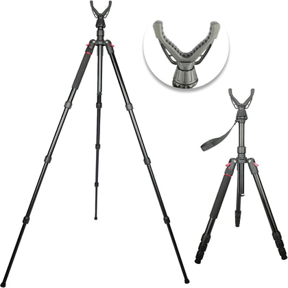 Adjustable Shooting Tripod for Rifles,Shooting Stick 3-in-1 Convertible Tripod/Monopod/Bipod, 22.8″-61″ Height