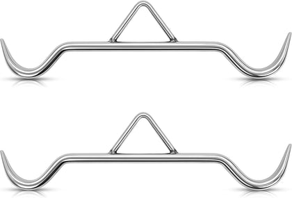 2 Pcs Heavy Weight Gambrel 20.87 Inch Steel Bar with Hooks Supports up to 1200 Lbs Durable Game Hanging Hoist &