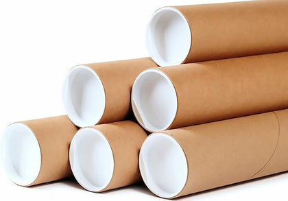 6-Pack Kraft Mailing Tubes with Caps Kraft Cardboard Tubes Shipping Tubes Poster Tubes for Mailing, Storing and