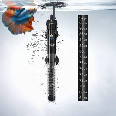 Aquarium Heater Adjustable 100W Submersible Fish Tank Heater with Electronic Chip Thermostat Suitable for Marine