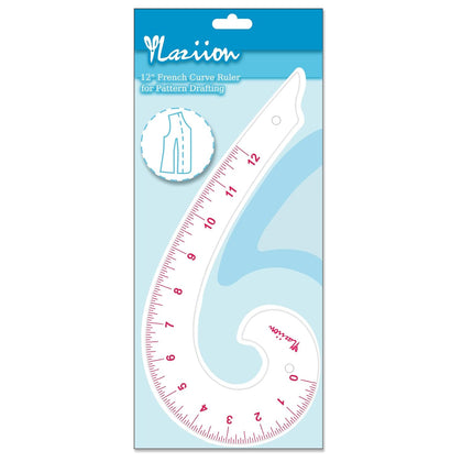 12-Inch 3mm Acrylic French Curve Ruler for Sewing & Pattern Making | Non-Yellowing; Drafts Armhole, Hip, Comma & Vary