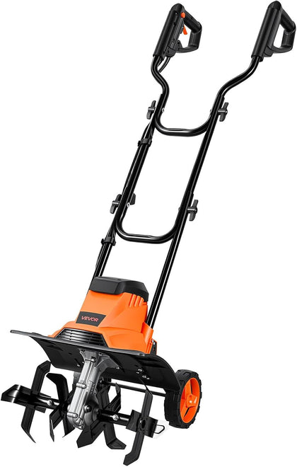 Corded Electric Tiller, 14 Inch Tilling Width Garden Rototiller, 10-Amp Motor Heavy-Duty Tilling Machine, Cultivator