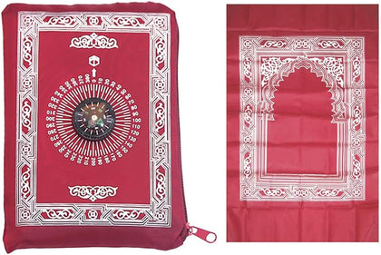 Islamic Prayer Mat,Muslim Prayer Carpet,with Compass Pocket Sized Carry Bag,1 Pieces Muslim Travel Prayer Mat and
