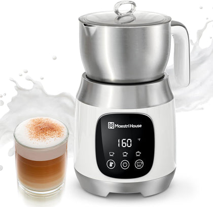 DualFro 600 Milk Frother and Steamer 21oz/600mL | Variable Temp 4 Settings & 3 Froth Levels, Touch Control 6 Presets