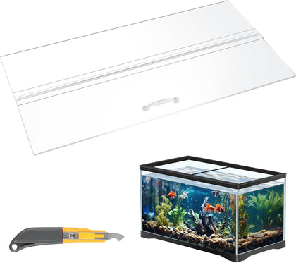 Aquarium Polycarbonate Canopy Set 29 x 11.38 x 0.12 Inch for 20/29/37 Gallon Without Center Brace Aquariums Cover