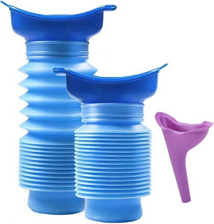 750ML Emergency Urinal, Pedestal Urinal, Pocket Toilet for Men Women, Pee Bottles Sealed Lid Collapsible Portable