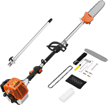 48CC Gas Powered Pole Saws, 2 Stroke Gas Powered Pole Saws with 11.5 in Cutting Bar, 16-FT Height Cordless Extendable