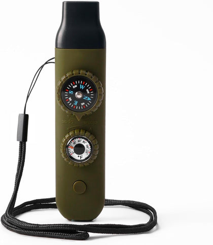Emergency Survival Safety Whistle,Whistle for Kids with Lanyard,Compass,Thermometer,Ideal for Kayaking, Boating