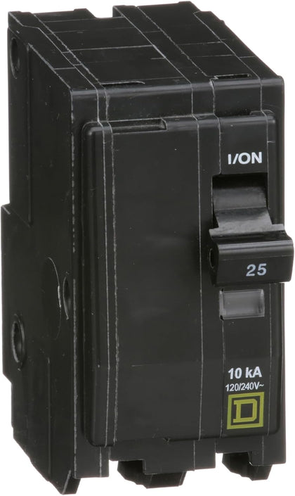 Square D QO225 Circuit Breaker, 25A, 2P, 10Ka, 120/240Vac