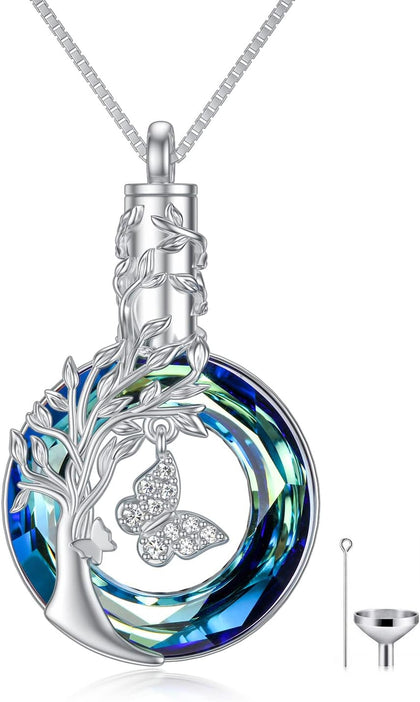 Butterfly Cremation Jewelry for Ashes Urn Necklace for Ashes Sterling Silver Memorial Jewelry