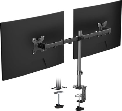 Dual Monitor Mount for 2 Screens up to 32 Inches and 22lbs Each | Adjustable Monitor stand, Tilt, Swivel, Rotate