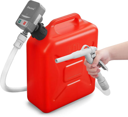 Gas Can Fuel Pump Portable - Gifts for Men | Fast 3.2 GPM Flow Rate, 51” Flexible Intake Hose, Tank Adapter, for