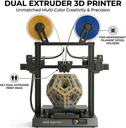 T300D Pro Dual Extruder 3D Printer Exceptional Precision | Independent Dual Liner Holders | Complex Multicolor