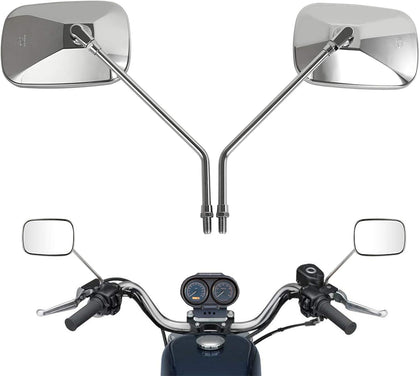 Motorcycle Rearview Mirrors, Universal 10mm Thread Handlebar Mirrors Compatible with Harley Honda Kawasaki Yamaha