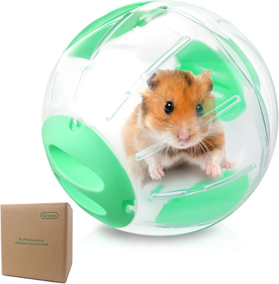 Hamster Exercise Ball, 7.9 Inch Transparent Running Ball (Green)