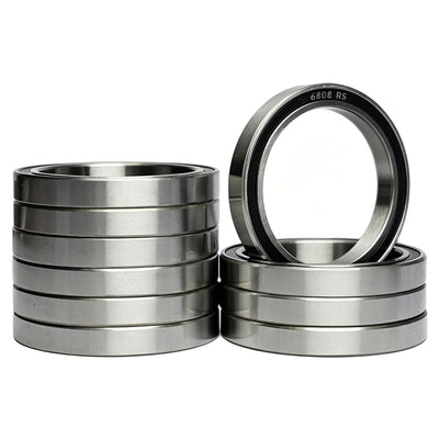 10 PCS 6808-2RS Deep Groove Ball Bearings, 40mm Bore 52mm OD 7mm Thick, Chrome Steel Double Sealed Bearing for Motors Pumps Conveyors