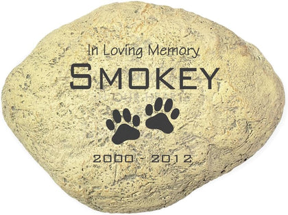 Engraved in Loving Memory Pet Memorial Garden Stone, 11 Inch, Pet Loss Gift, Dog Memorial, Temporary Grave Marker