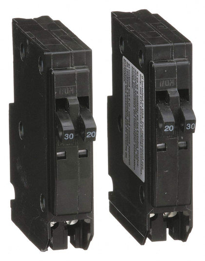 Square D Plug in Circuit Breaker, QO, Number of Poles 2, 20/30 Amps, 120/240VAC, Tandem