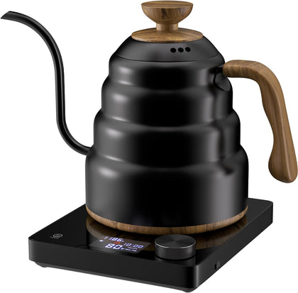 Electric Gooseneck Kettle, 30oz/0.9L Intelligent Temperature Control, Quick Heating, 304 Stainless Steel for Pour