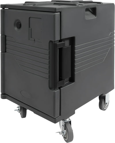Insulated Food Pan Carrier 95 Qt, Hot Box for Catering with Large Wheels, Front Loading Food Warmer, LLDPE Food Box