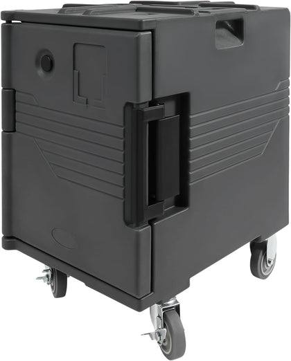 Insulated Food Pan Carrier 95 Qt, Hot Box for Catering with Large Wheels, Front Loading Food Warmer, LLDPE Food Box