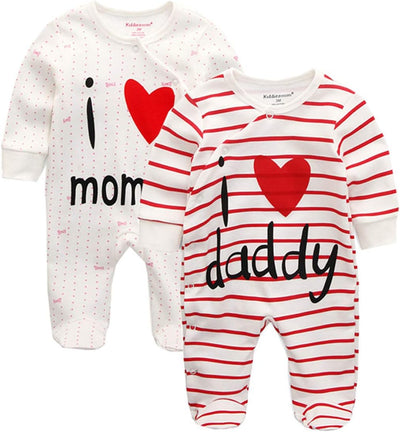 Unisex-Baby Newborn I Love Mummy I Love Daddy Bodysuit 2 Pack