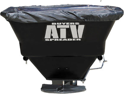 Buyers Products ATVS100 ATV Broadcast Spreader with Rain Cover, 100 lb Capacity, Rear Rack Mount, Poly Hopper, 12V Motor