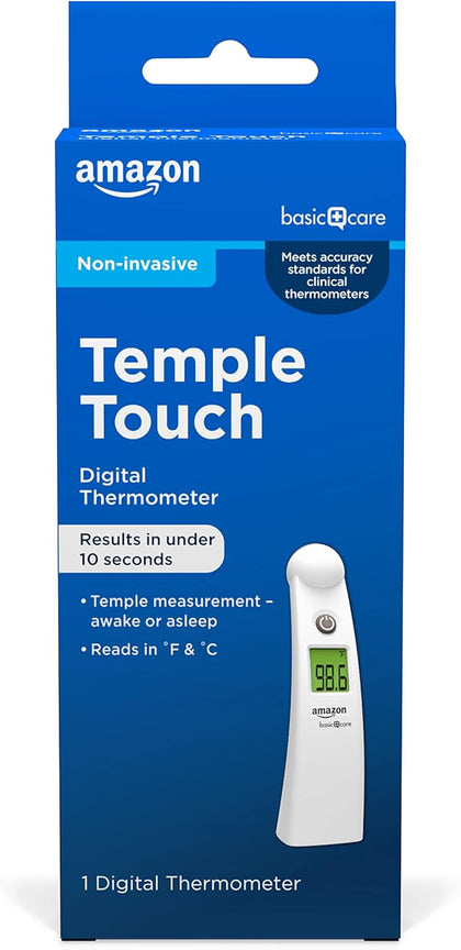 Temple Touch Digital Thermometer, Instant Read, Easy to Use, Fast Accurate, White