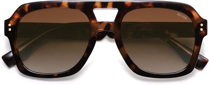 Retro Thick Polarized Aviator Sunglasses for Women Men, Large Trendy Bold Square Pilot Shades SJ2385