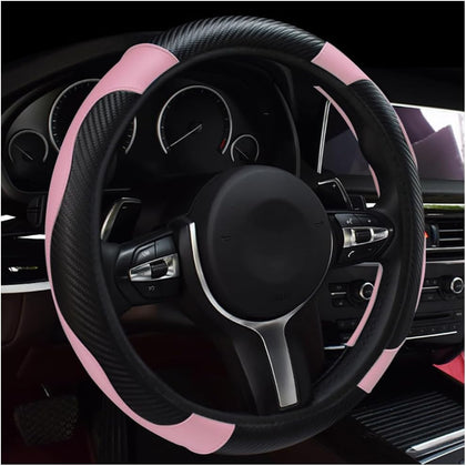 Car Steering Wheel Cover, 15 Inch Leather Breathable Auto Steering Wheel Protector, Comfortable Non-Slip Vehicle