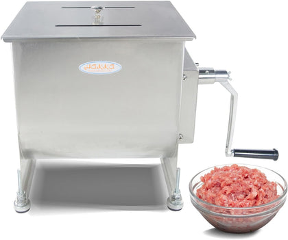 Hakka 15-Liter capacity Tank Stainless Steel Manual Meat Mixer (Mixing Maximum 25-Pound for Meat).