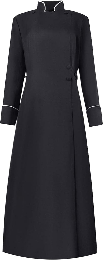 Women Clergy Robe Church Cassock Minister Gown Choir Pastor Costume Outfit Pulpit Service Vestment Dress