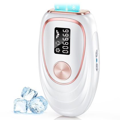 IPL Laser Hair Removal Device for Women & Men - Home 45°F Ice-Cooling Contact for Painless & Long-Lasting Results