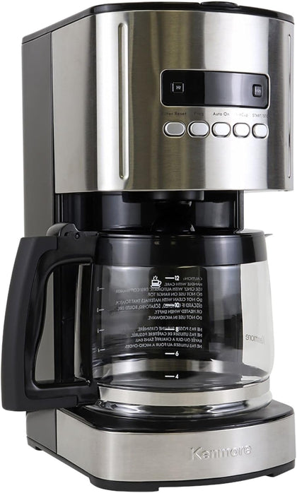 Kenmore Drip Coffee Maker - Programmable Cafe Machine With Glass Pot, Regular & Bold Brew, Auto Shut Off Large Water