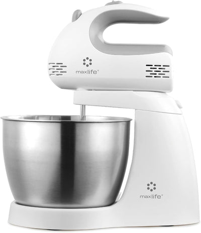 3.2 Quarts Stand Mixer - 5-Speed Electric Powerful Stand Mixer, White, with Stainless Steel Bowl, Dough Hooks, Beaters