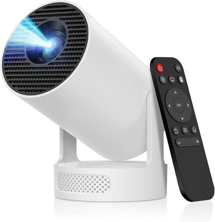 Mini Portable Projector with 4K Support, Bluetooth 5.4 WIFI6, 5watt Sound Base Speaker, 160 ANSI, Android 11, 210°