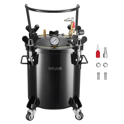 VEVOR Heavy Duty Steel Pressure Pot, 5.3 Gal/20 L Heavy Duty Steel Air Tool Pressure Pot, Pressures Pots with Three Quick-Connect Couplers for Home Use, DIY, Art Creations, Large-Diameter Tank