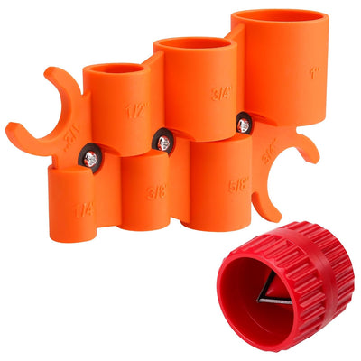 Pipe Deburring Tool Kit,1/4'' - 1'' Depth Gauge Plumbing Tools and 1/8'' to 1-5/8'' Inner/Outer Reamer Pipe Tubing