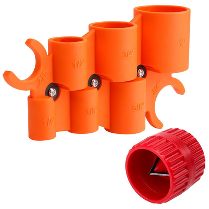 Pipe Deburring Tool Kit,1/4'' - 1'' Depth Gauge Plumbing Tools and 1/8'' to 1-5/8'' Inner/Outer Reamer Pipe Tubing