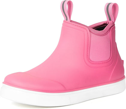 Kids Deck Boots Waterproof Ankle Rain Boots for Girls and Boys | Lightweight Rubber Boots, Kids Non-Slip Outdoor