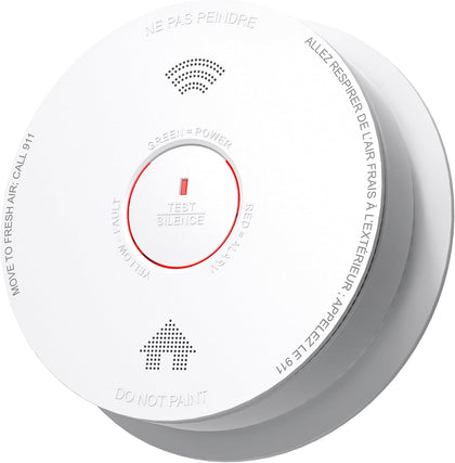 Smoke Detector Carbon Monoxide Detector Combo 10 Year Battery with Bilingual Voice Alerts,Fire Smoke & Carbon